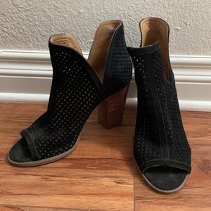 Black peep toe booties